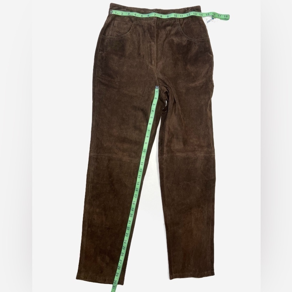 Vintage Forenza Suede Leather Lined High Waist Trousers Womens Size 8 - Picture 6 of 10